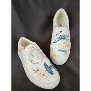 Star Wars Bibbidi Bling Canvas Sneakers Loafers Shoes Disney Jedi‎ Art  Womens 7